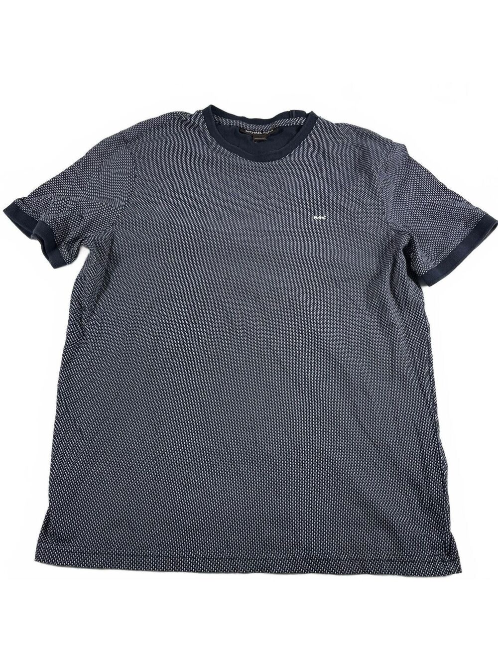 Michael Kors Men's Navy Blue Micro-Pattern Short-Sleeve T-Shirt M